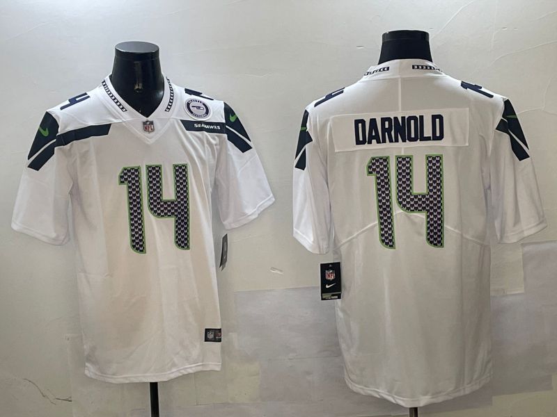 Men Seattle Seahawks #14 Metcalf White Second generation 2025 Nike Limited NFL Jersey style 4->seattle seahawks->NFL Jersey